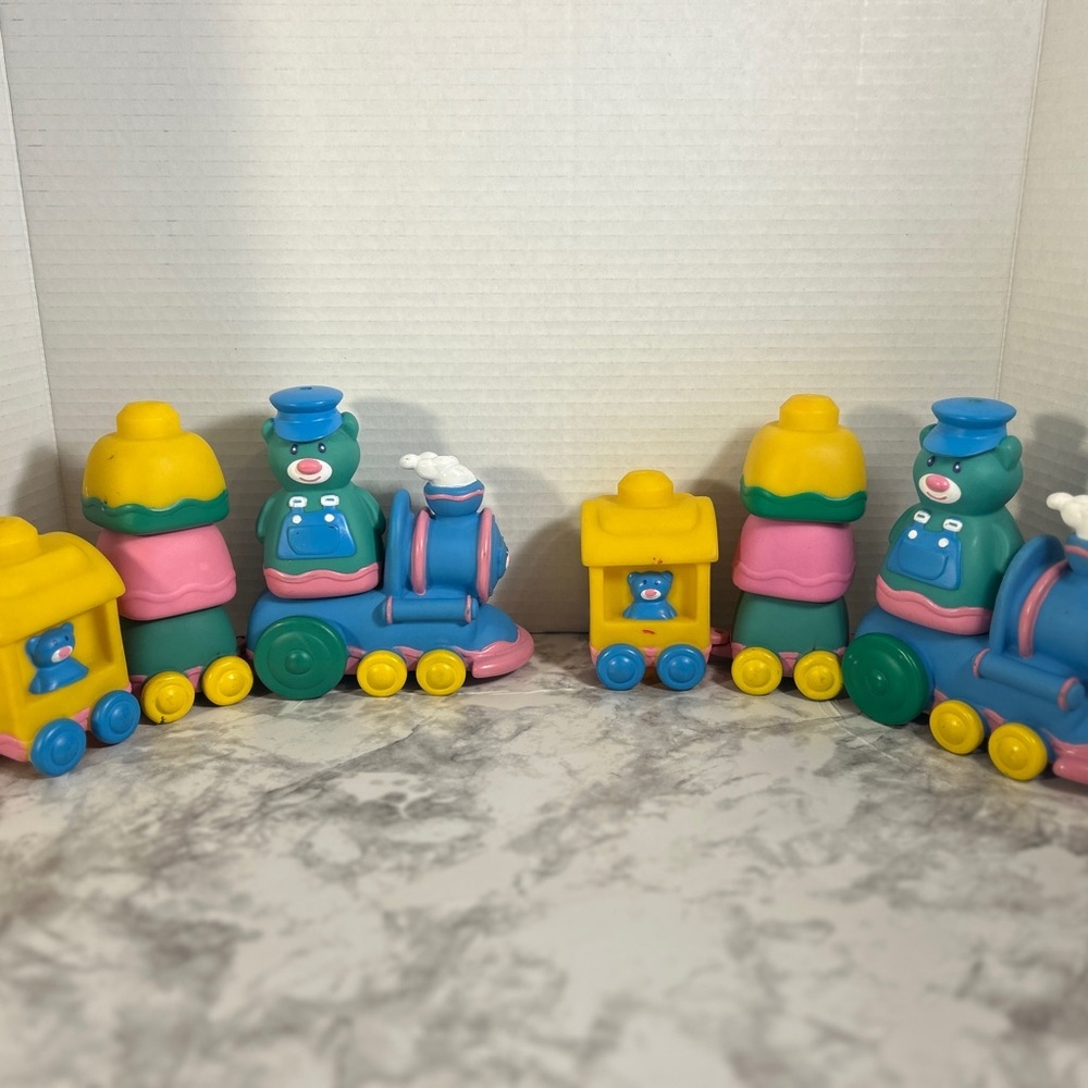 Retro Mega Bloks Colorful Train Toy Set for Kids with large amount of bonus bloc